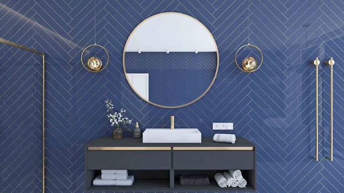 Lavoar baie pe blat formă dreptunghiulară lungime 60 cm culoare alb model Goya [5]