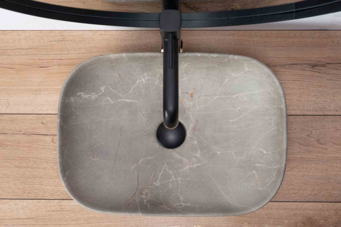 Lavoar pe blat formă dreptunghiulară lungime 46 cm culoare crem model Livia Beige [4]