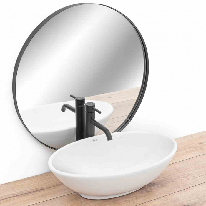 Lavoar pe blat formă ovală lungime 53 cm culoare alb model Pamela [2]