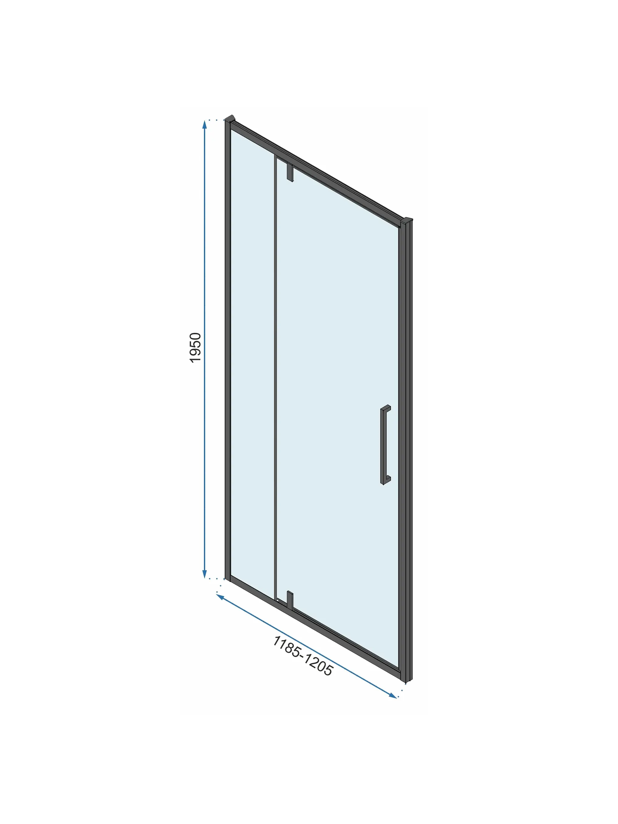 Ușă cabină duș batantă 120 cm culoare crom lucios sticlă securizată de 6 mm model Rapid Swing Chrome [2]
