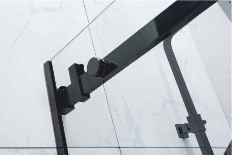 Ușă duș culisantă mărime 165 -> 180 cm culoare neagră sticlă securizată transparentă WST 01 [3]