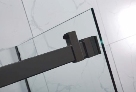 Ușă duș culisantă mărime 165 -> 180 cm culoare neagră sticlă securizată transparentă WST 01 [4]