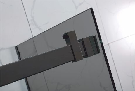 Ușă cabină duș culisantă mărime 125 -> 145 cm culoare neagră sticlă securizată fumurie WST 01 [4]
