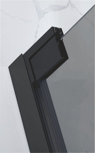 Ușă cabină duș batantă 90 cm culoare neagră sticlă fumurie securizată WST 03 [3]