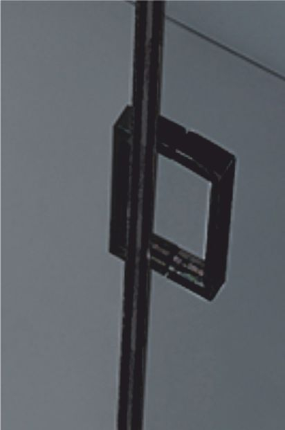 Ușă cabină duș batantă 90 cm culoare neagră sticlă fumurie securizată WST 03 [2]
