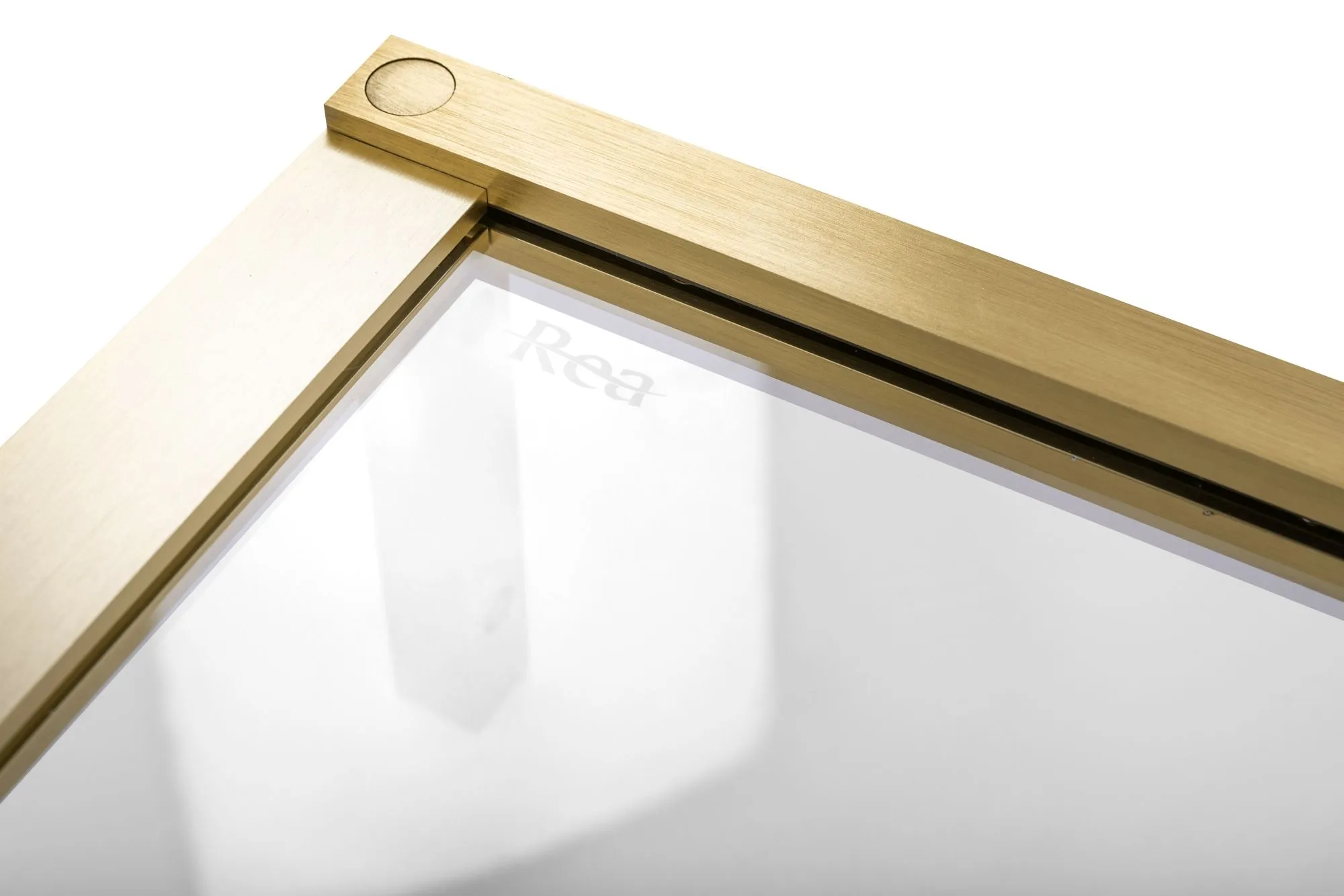 Ușă duș batantă 80 cm culoare auriu periat sticlă securizată transparentă model Hugo Gold Brushed [7]