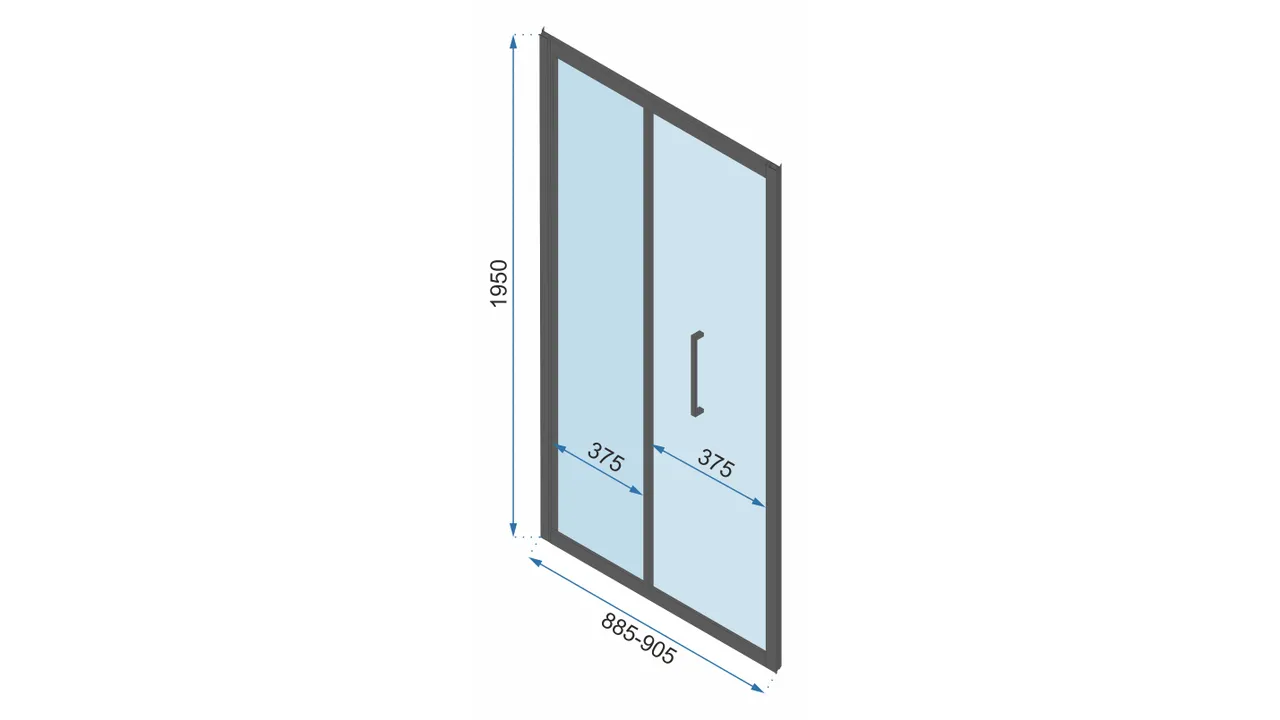 Ușă cabină duș pliabilă 90 cm culoare aurie sticlă securizată transparentă model Rapid Fold Gold [6]