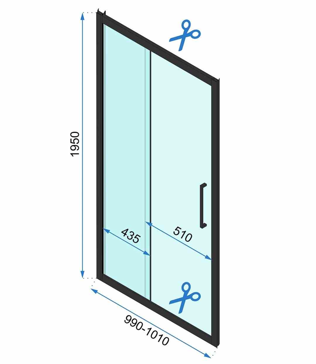 Ușă duș culisantă mărime 100 cm culoare crom lucios sticlă securizată de 6 mm model Rapid Slide Chrome [5]