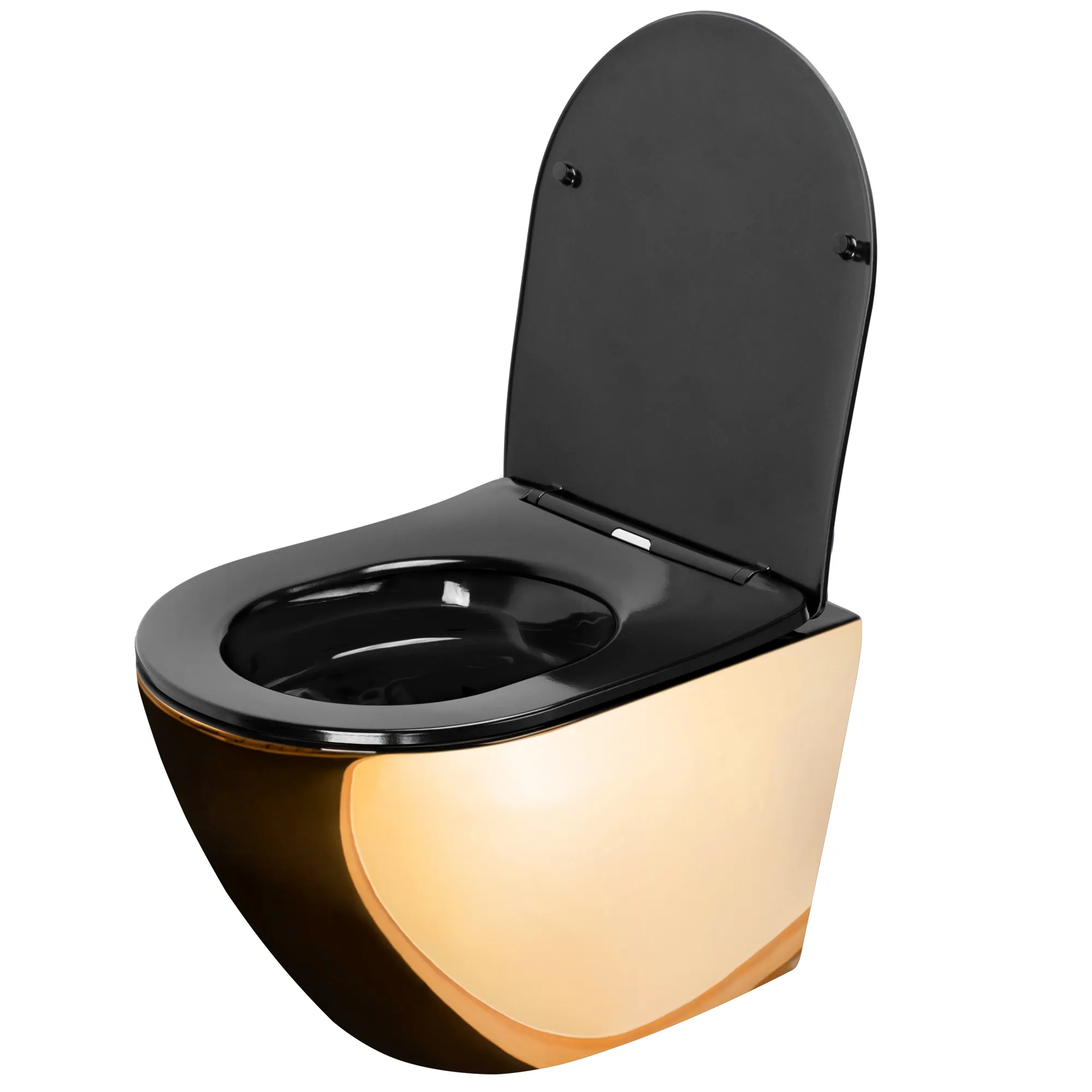 Vas wc suspendabil culoare auriu lucios model Carlo Mini Duroplast Gold Black [2]