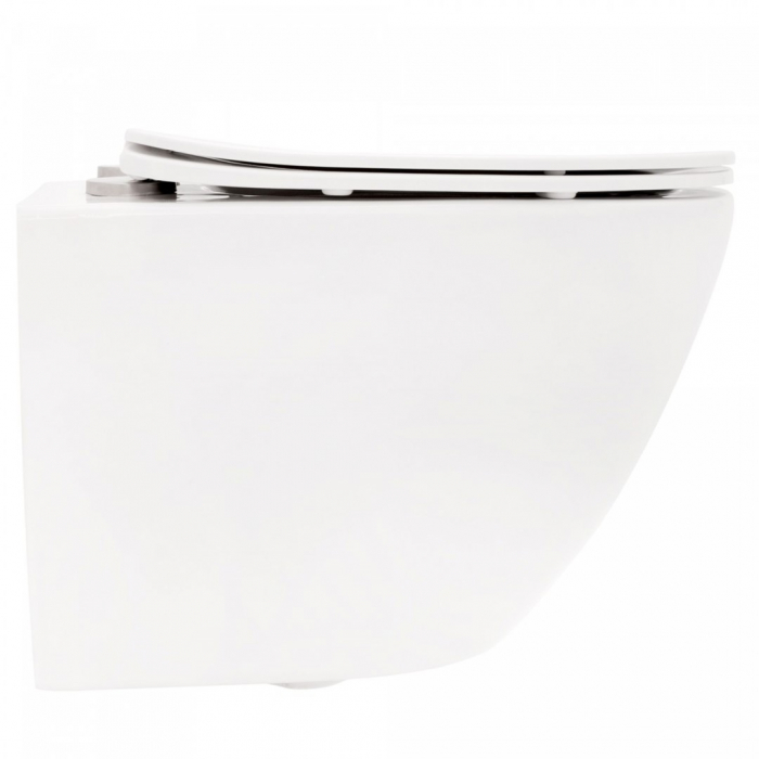 Vas wc suspendabil culoare alb model Carlo Mini Rimless Duroplast Flat White - Rea [2]