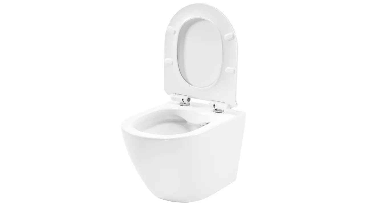 Vas wc suspendabil culoare alb model Carter Rimless Duroplast Slim White - Rea [6]