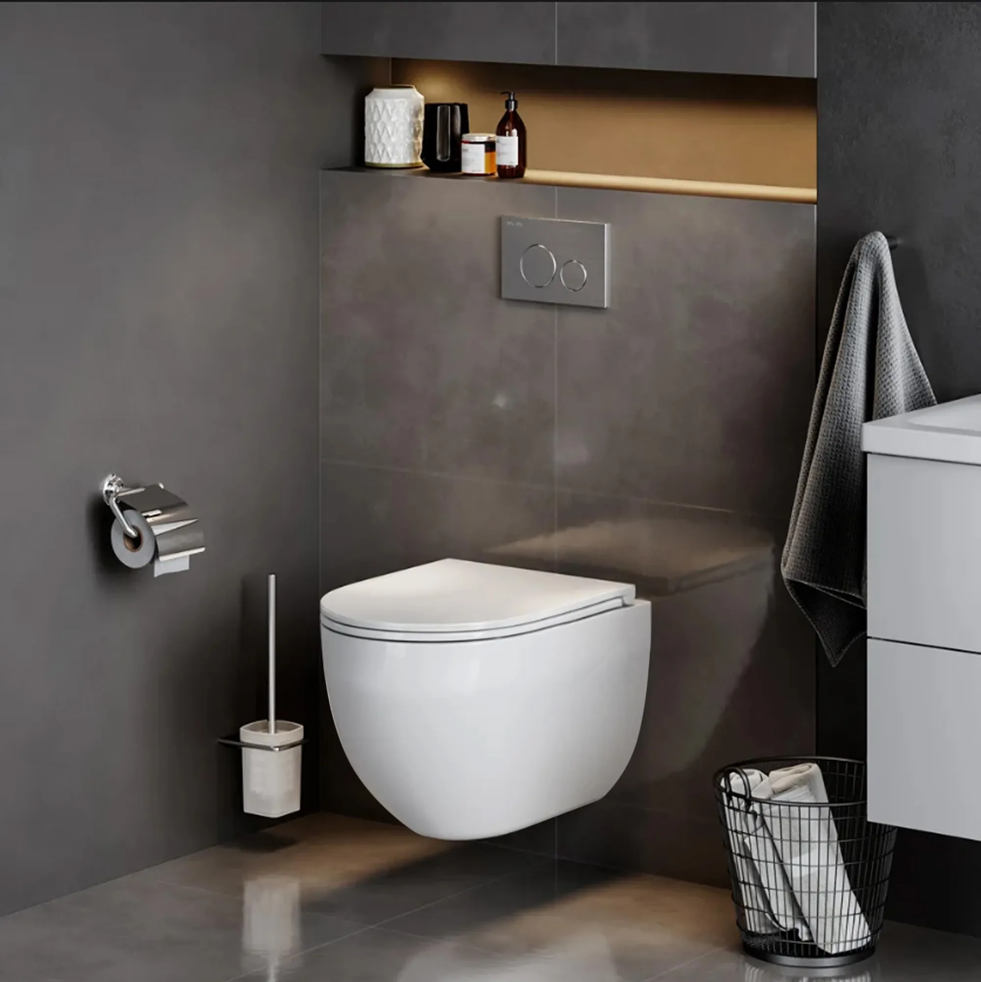 Vas wc suspendabil culoare alb model Carlo Mini Tornado Rimless Flat Pro - Rea [2]