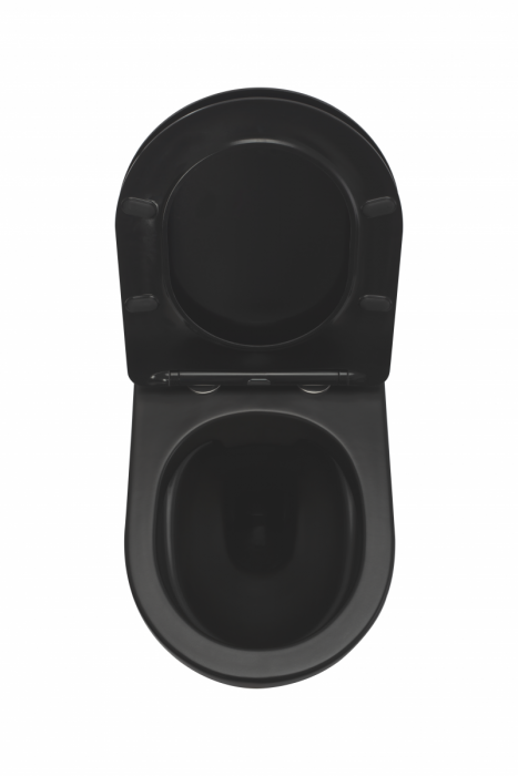 Vas wc suspendabil culoare negru mat model Carlo Mini Rimless Duroplast Flat Black Mat - Rea [5]
