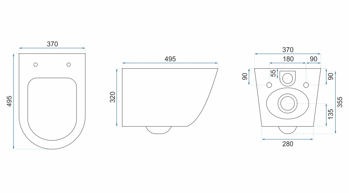 Vas wc suspendabil model Carlos Rimless Granit Shiny - Rea [7]