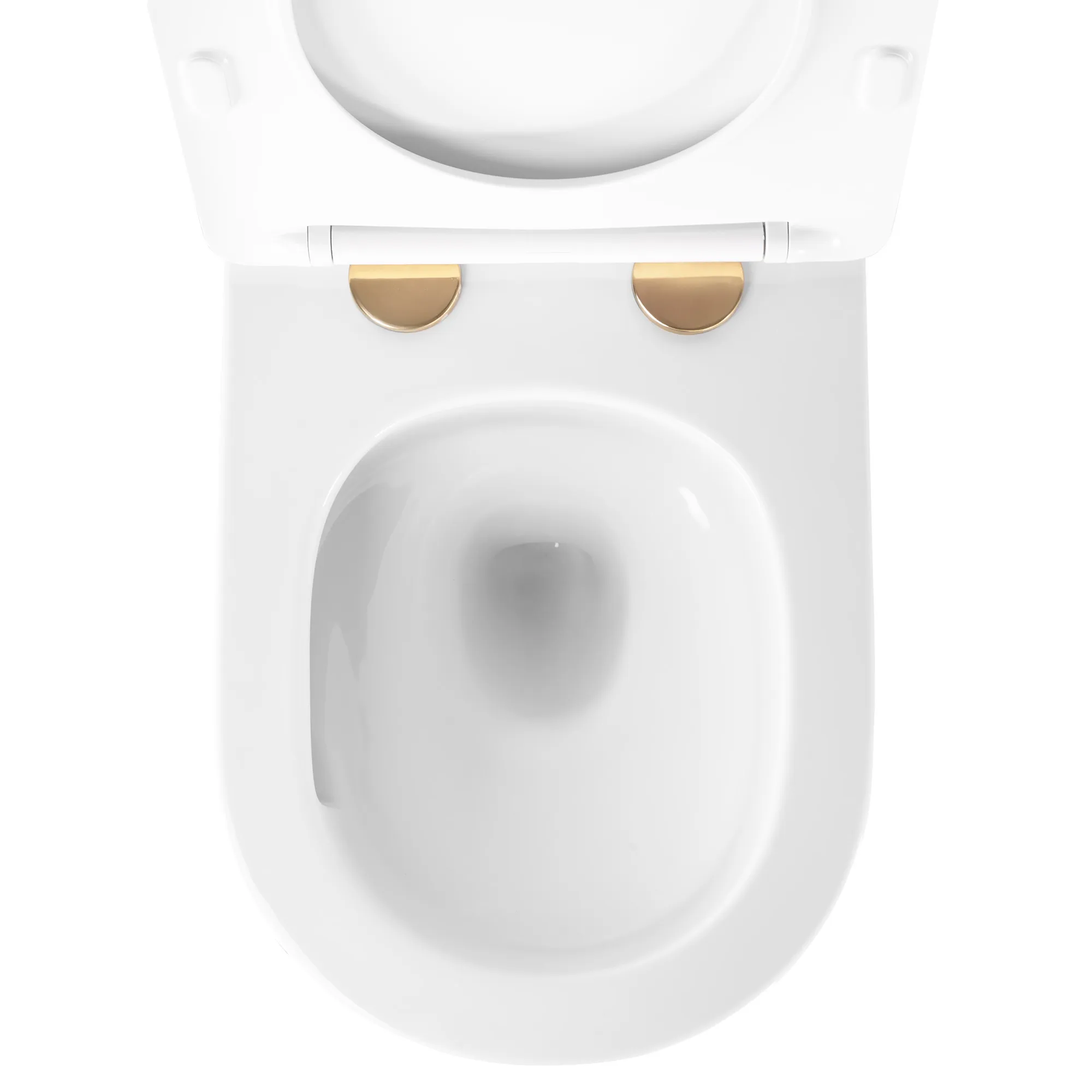 Vas wc suspendabil culoare alb și auriu model Carlo Mini Tornado Rimless NFQ Gold Edge [4]