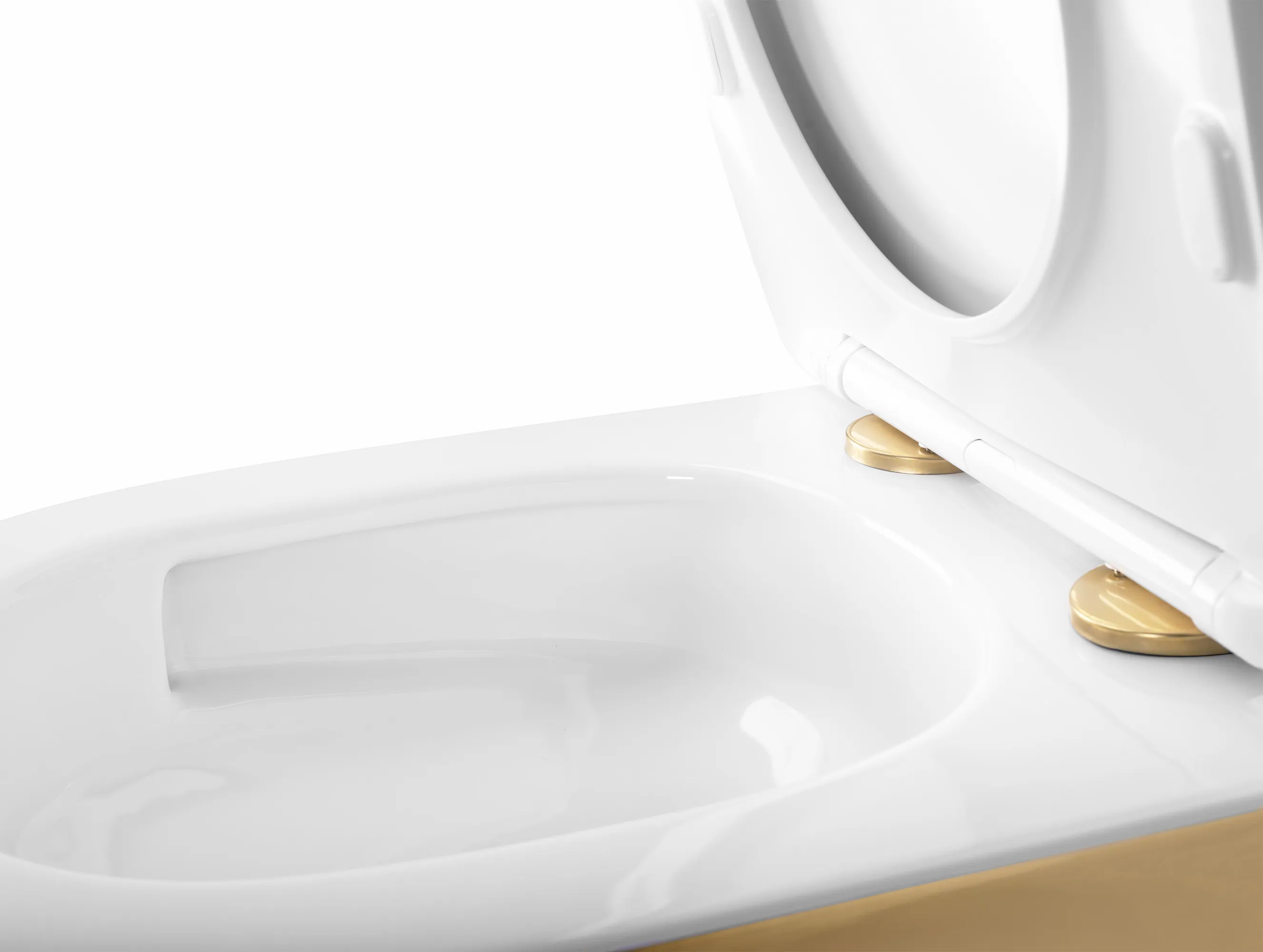 Vas wc suspendabil culoare auriu model Carlo Mini Rimless Tornado NFQ Gold White [7]
