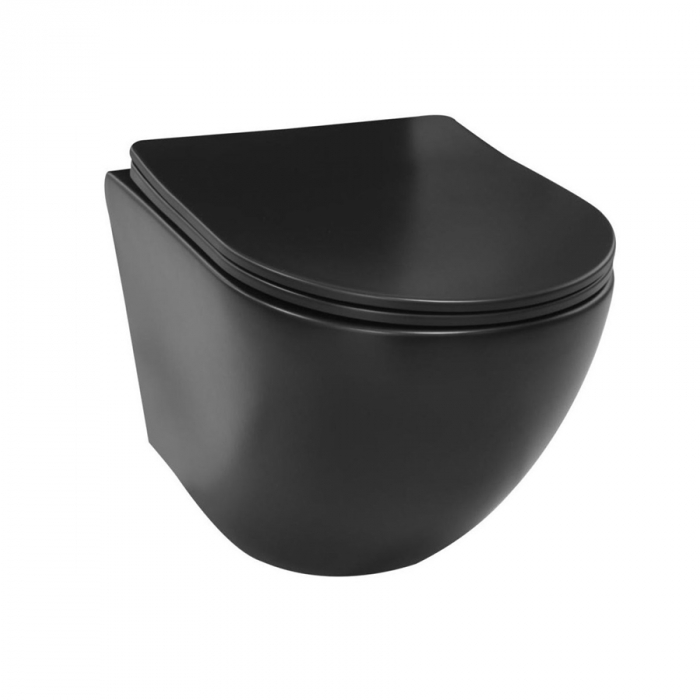 Vas wc suspendabil culoare neagră model Vito Rimless Black - Veldman [2]