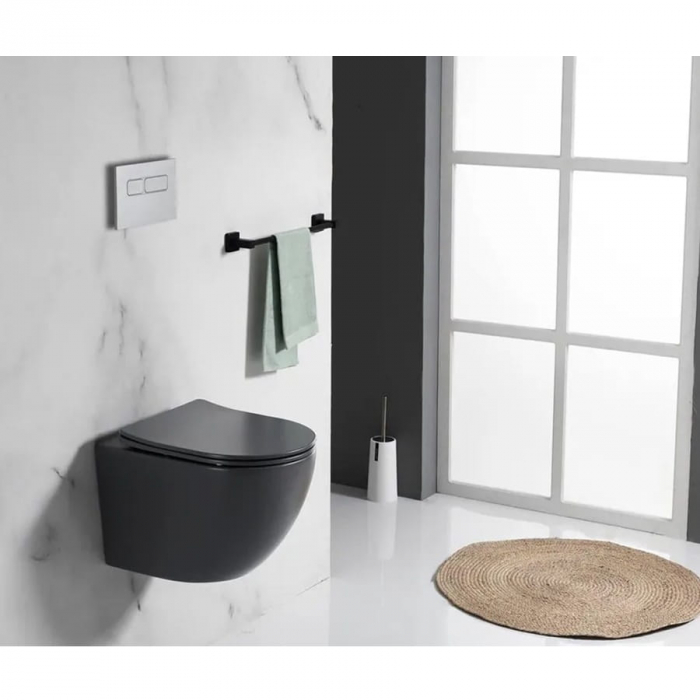 Vas wc suspendabil culoare gri mat model Vito Rimless Gray - Veldman [5]