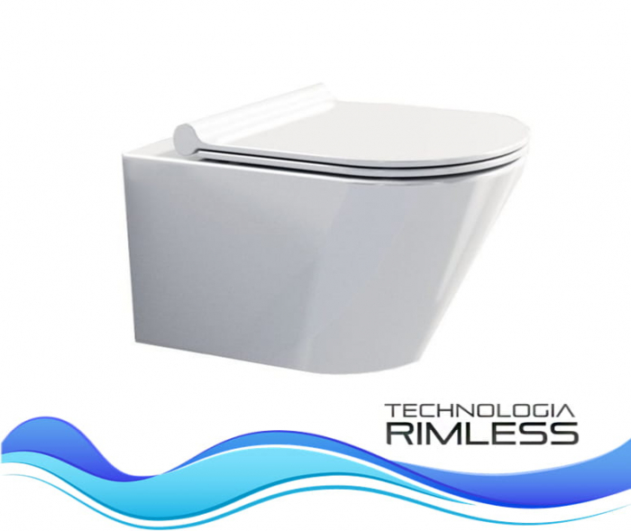Vas wc suspendabil culoare alb model Sonet Rimless White - Veldman [3]