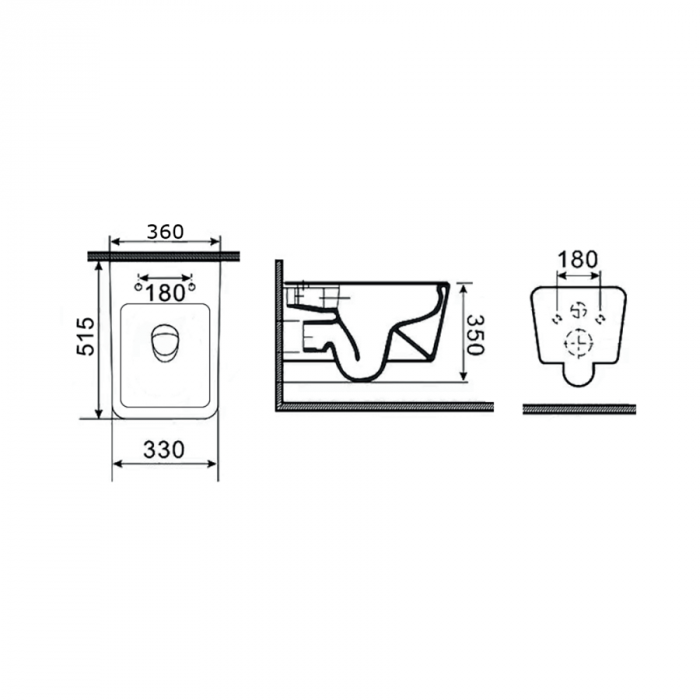 Vas wc suspendabil culoare alb model Imperia 2 Rimless White - Veldman [5]