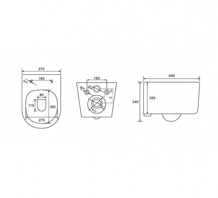 Vas wc suspendabil culoare alb model Lorent Rimless White - Veldman [7]