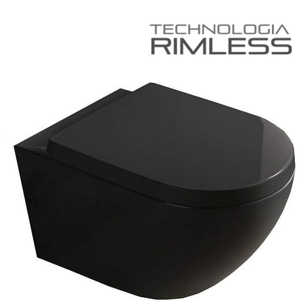 Vas wc  suspendabil culoare neagră model Vera Rimless Black - Veldman [2]