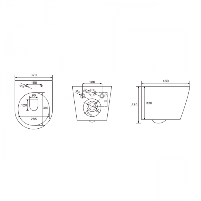 Vas wc suspendabil culoare alb model Sonata Rimless White - Veldman [4]