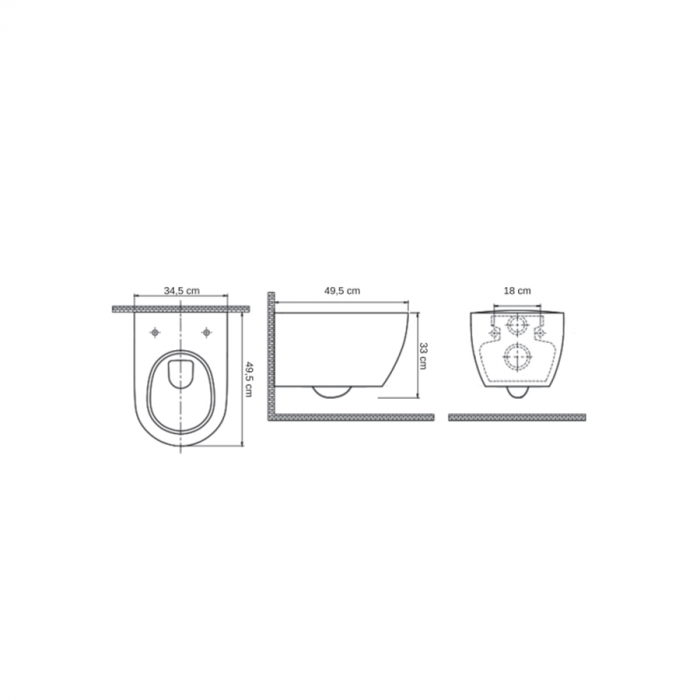 Vas wc suspendabil culoare alb model Imperia Rimless White - Veldman [7]