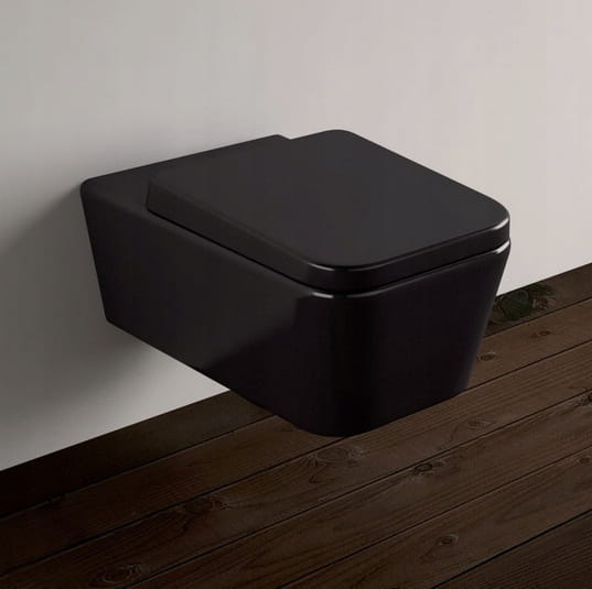 Vas wc suspendabil culoare neagră model Cubic Rimless Black - Veldman [2]