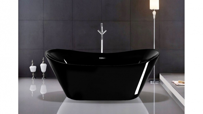 Cadă freestanding formă ovală 170x80x72 cm culoare neagră model Ferrano [4]