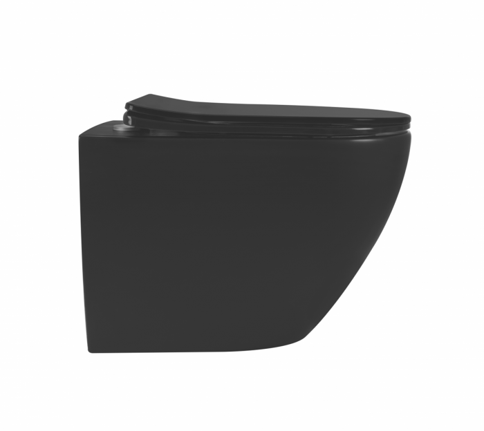 Vas wc suspendabil culoare negru mat model Carlo Mini Rimless Duroplast Flat Black Mat - Rea [4]