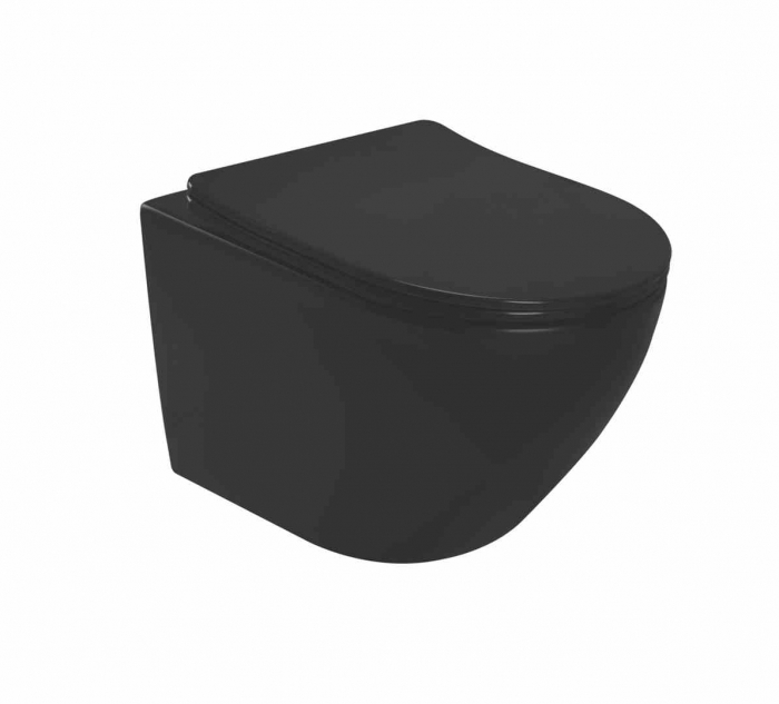 Vas wc suspendabil culoare negru mat model Carlo Mini Rimless Duroplast Flat Black Mat - Rea [2]