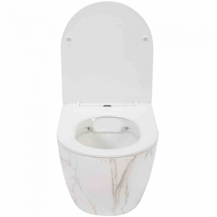 Vas wc suspendabil culoare alb model Carlos Rimless Flat Aiax Shiny - Rea [2]