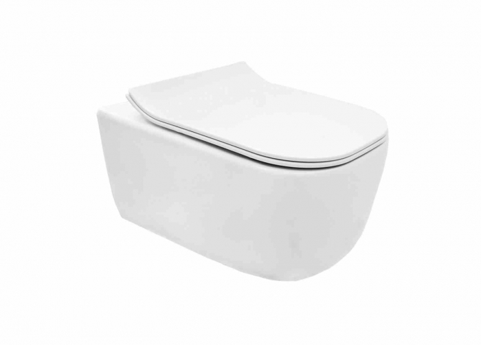 Vas wc suspendabil culoare alb model Mateo Rimless Duroplast Slim - Rea [2]