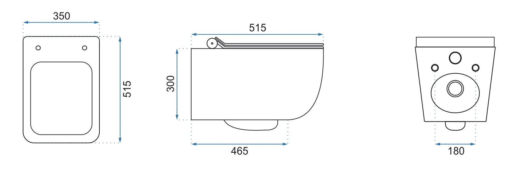 Vas wc suspendabil culoare alb model Mateo Rimless Duroplast Slim - Rea [9]