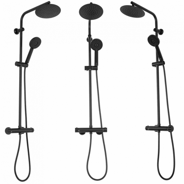 Set de duș culoare negru mat înălțime 100 cm material alamă/ABS model Bliss Black Mat [5]