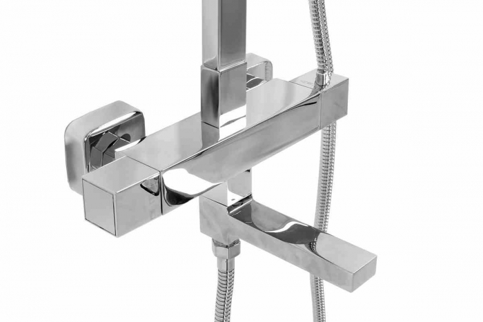 Set de duș culoare crom înălțime 120 cm material alamă/ABS model Cezar Chrome [3]