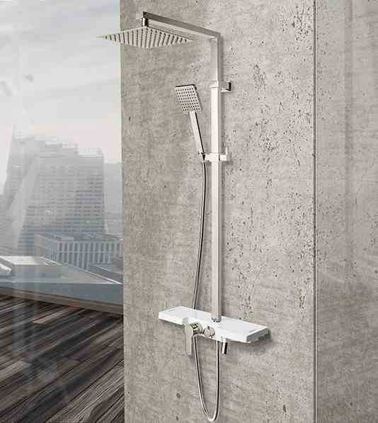 Set de duș culoare crom înălțime 108 cm material alamă model Lucas Chrome [4]