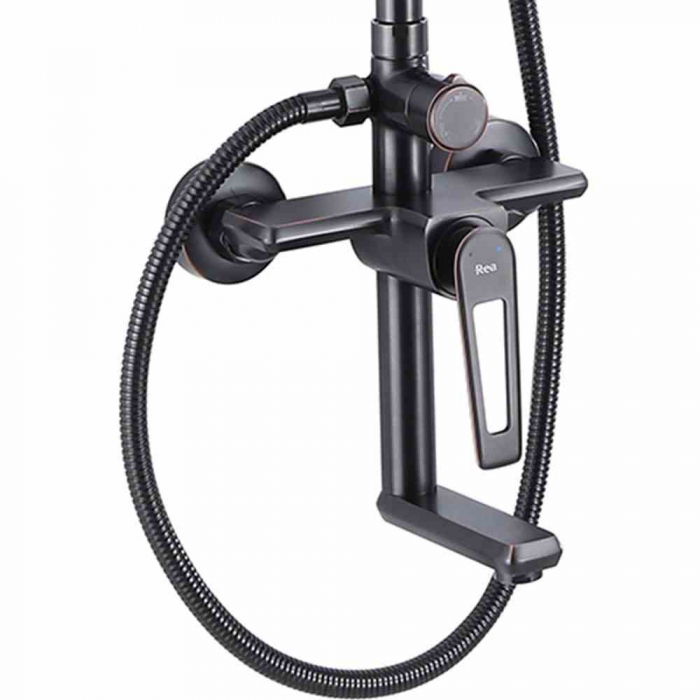 Set de duș culoare neagră înălțime 122 cm material alamă/ABS model Blade Old Black [4]