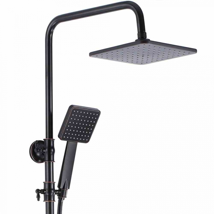 Set de duș culoare neagră înălțime 122 cm material alamă/ABS model Blade Old Black [3]