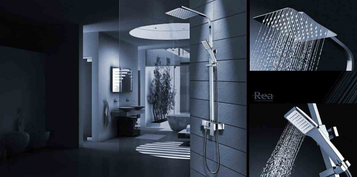 Set de duș culoare crom înălțime 119 cm material alamă/ABS model Navaro Chrome [3]
