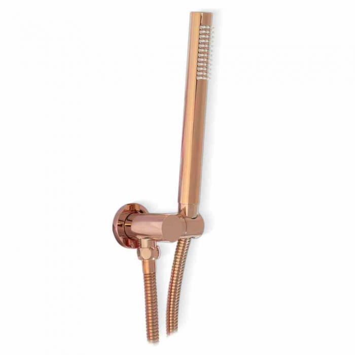Set de duș încastrat în perete finisaj roz auriu înălțime 16 cm model Lungo Pink Gold [6]
