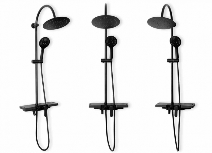 Set de duș culoare neagră înălțime 99 cm material alamă/ABS model Vigo Black [3]