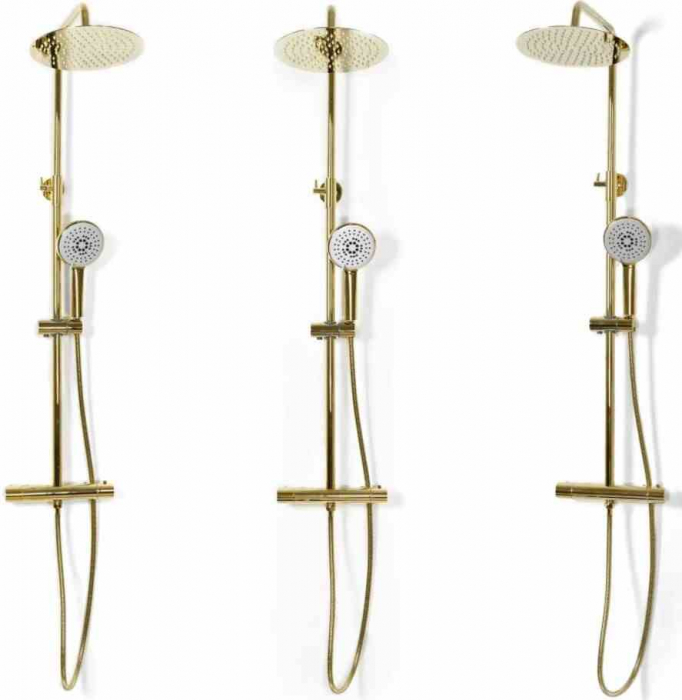 Set de duș culoare auriu înălțime 123 cm material alamă/ABS model Vincent Gold [3]