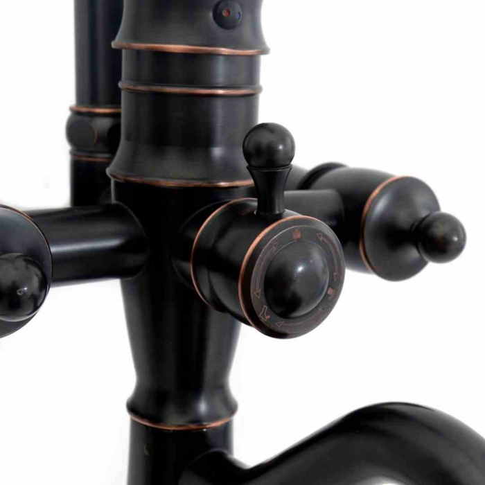Set de duș culoare neagră înălțime 137 cm material alamă/ABS model Vintage Old Black [9]
