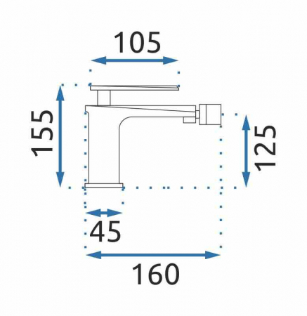 Baterie bideu culoare negru mat înălțime 15 cm material alamă model Romano Old Black [3]