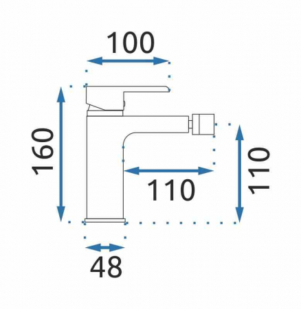 Baterie bideu culoare albă înălțime 16 cm material alamă model Bloom White/Chrome [4]
