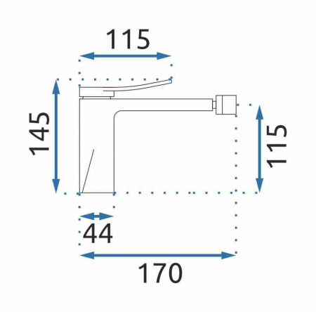 Baterie bideu culoare negru mat înălțime 14 cm material alamă model Soul Black [3]