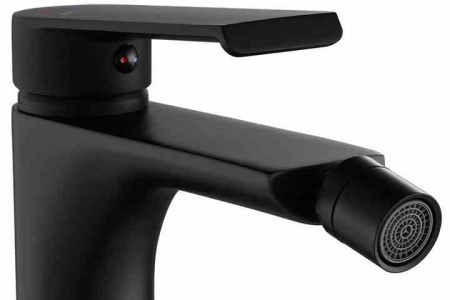 Baterie bideu culoare negru mat înălțime 14 cm material alamă model Hass Black [1]