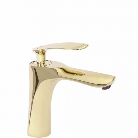 Baterii chiuvetă - Baterie chiuvetă culoare auriu înălțime 17 cm material alamă model Orbit Gold Low